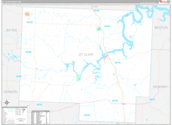 St. Clair County, MO Wall Map Premium Style 2024
